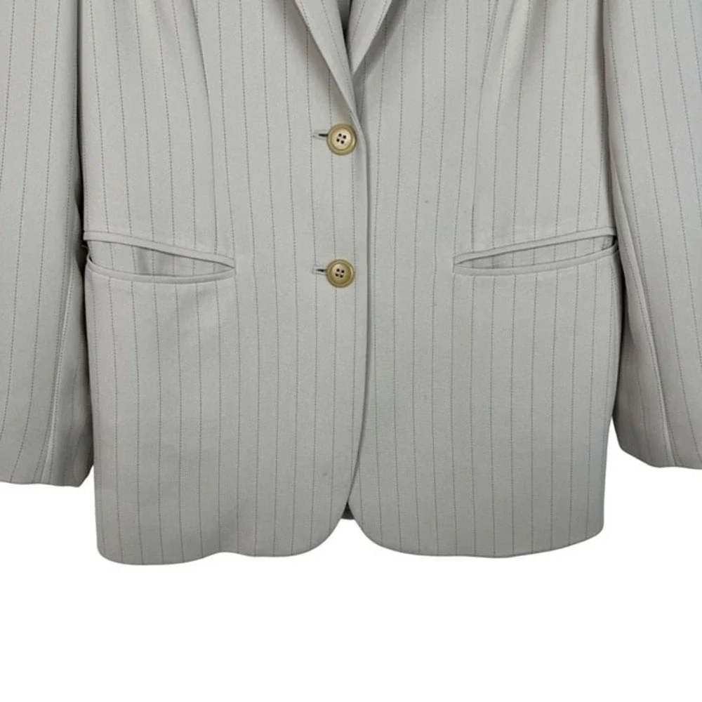 Vintage Beige Petite Sophisticate Collectibles Women's Size 6‎ Blazer Pinstripe